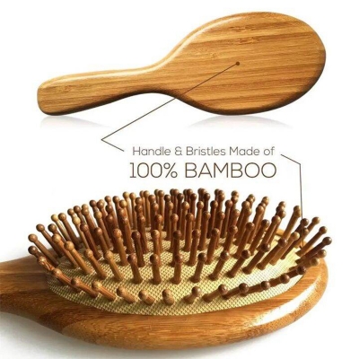 Picture of Wooden Paddle Hair Massage Brush Comb Wooden Bristle 