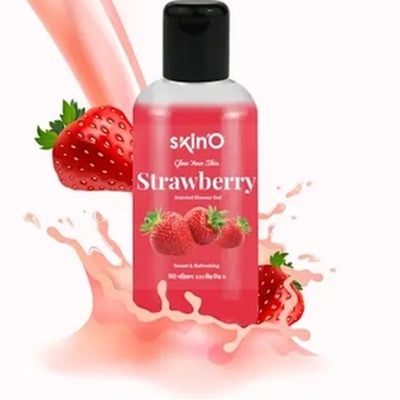 Picture of skinO Strawberry Scented Shower Gel - 220ml to all skin type 