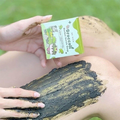 Picture of Broccoli Soap pure natural plant extract lemon cauliflower herbal scrub to brighten skin tone and lighten melanin soap 