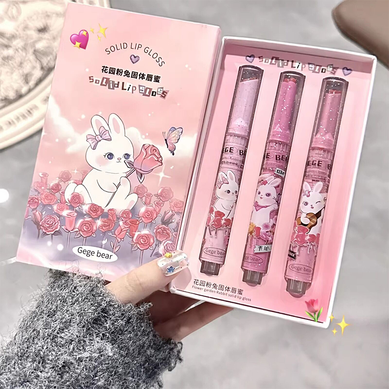 Picture of Gege Bear Solid Lip Gloss Long-lasting Moisturizing Shiny Lipstick Lip Balm Pen Portable Makeup for Women 