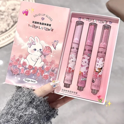 Picture of Gege Bear Solid Lip Gloss Long-lasting Moisturizing Shiny Lipstick Lip Balm Pen Portable Makeup for Women 