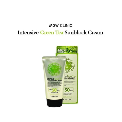 Picture of 3W Clinic Intensive Green Tea Sunblock Cream SPF 50+PA+++ 70ml Multicolor