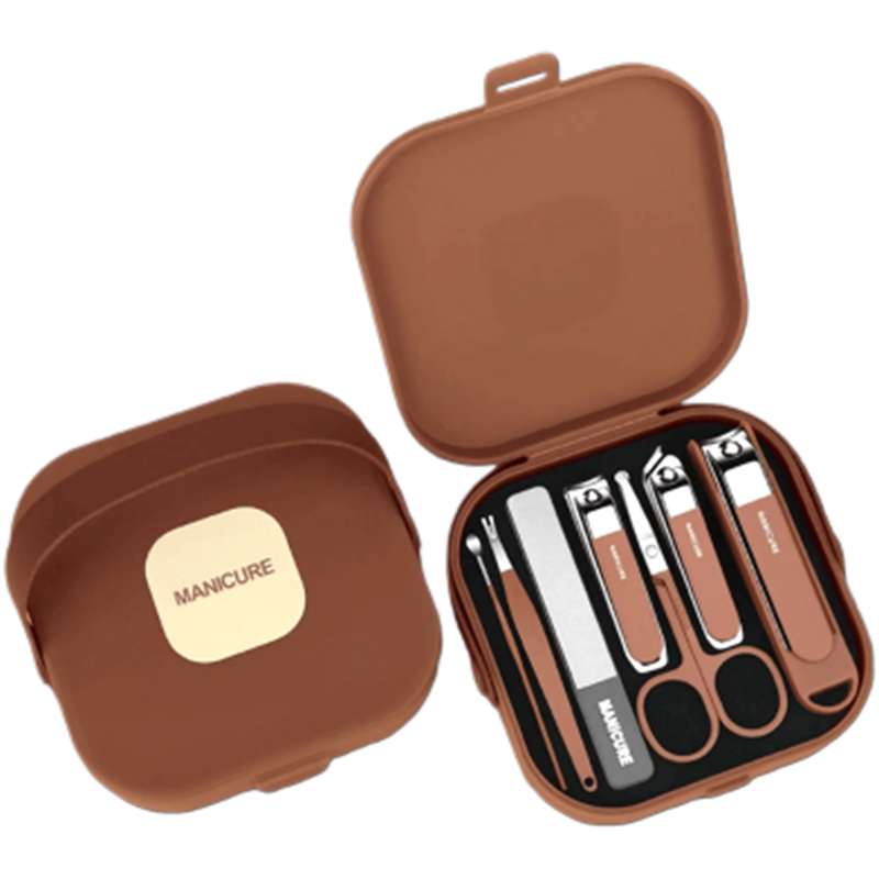 Picture of Portable Storage Box 7pcs Manicure Care Set - Anti-splash Large Nail Clippers Multicolor
