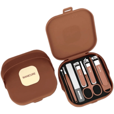 Picture of Portable Storage Box 7pcs Manicure Care Set - Anti-splash Large Nail Clippers Multicolor