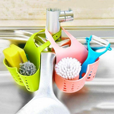 Picture of Kitchen Sink Drain Basket Dish Cloth Sponge Storage Rack Hanging Basket 1pcs Multicolor