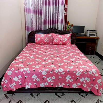Picture of Bed Sheet 100% Cotton King Size Bed Sheet Set with Two Pillow Covers Multicolor