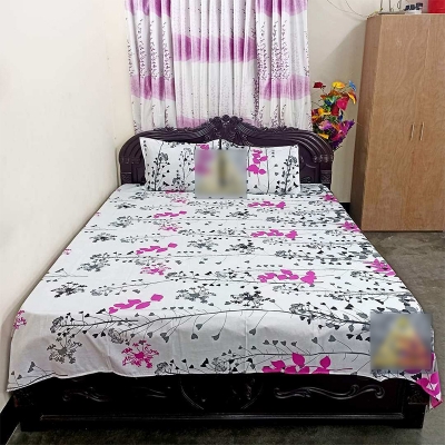 Picture of Bed Sheet 100% Cotton King Size Bed Sheet Set with Two Pillow Covers Multicolor