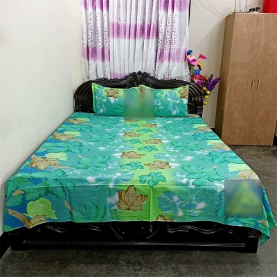 Picture of Bed Sheet 100% Cotton King Size Bed Sheet Set with Two Pillow Covers Multicolor