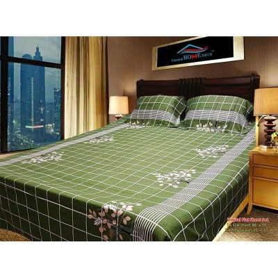 Picture of Double Size Cottont  Bed Sheewith Matching 2 Pillow Covers - Multicolor