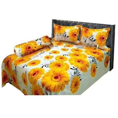 Picture of Double Size Cottont  Bed Sheet with Matching 2 Pillow Covers - Multicolor