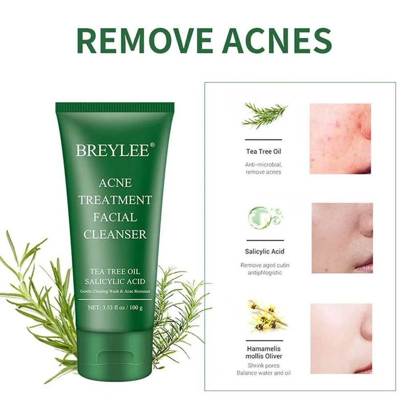 Picture of BREYLEE Deep Clean Face Facial Cleanser Cleansing Cream Facial Scrub Acne Treatment-100gm Multicolor