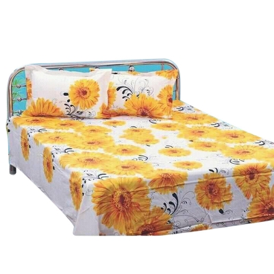 Picture of Double Size Cottont  Bed Sheet With  2 Pillow Covers - Multicolor