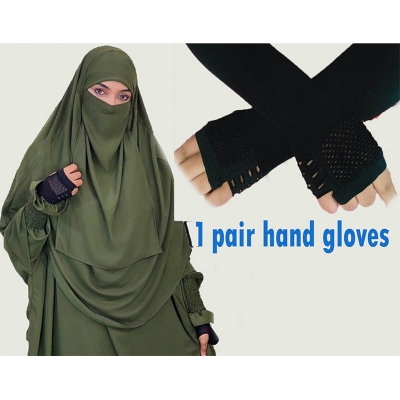 Picture of Fingerless Long Hand Gloves for Sun Protection for Women Multicolor