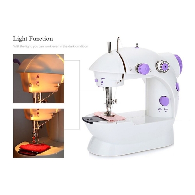 Picture of Mini Sewing Machine - Dual Speed Portable Mini Electric Pedal Double Threads Rewind Swing Machine Multicolor