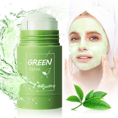 Picture of Green Tea Oil Control Solid Pore Deep Facial mask Clean Mud Mask Blackhead Smear Face Mask - 40gm 
