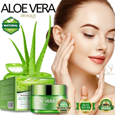 Picture of BIOAQUA Aloe Vera Cream Moisturizing Soothing Gel Natural Aloe Vera Extract Serum Brighten -50g 