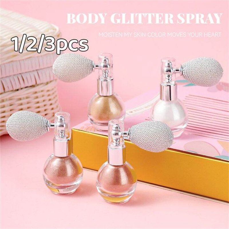 Picture of Fashion Powder Spray High Gloss Glitter Powder Spray Shimmer Powder Makeup For Face Body Highlight Makeup 2, 3, 1