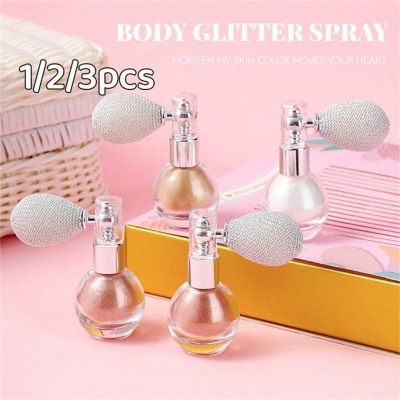 Picture of Fashion Powder Spray High Gloss Glitter Powder Spray Shimmer Powder Makeup For Face Body Highlight Makeup 2, 3, 1