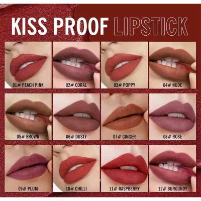 Picture of IMAGIC Lipstick Matte No-stick Lipstick Long Lasting Waterproof Lip Stick Smudge-free Classic Highly Pigmented Lip Tint Makeup 