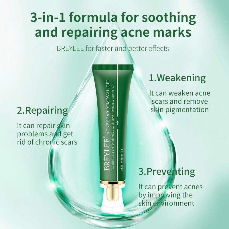 Picture of BREYLEE Acne Scar Removal Gel Fade Acne Marks Spots Remove Skin Pigmentation Soothing Prevent Acne Treatment Serum Essence -30gm 