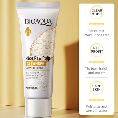 Picture of BIOAQUA Rice Raw Pulp Facial Cleanser / Added Rice Extract Face Wash - 100g Multicolor