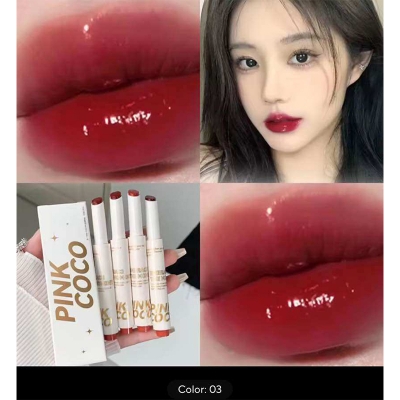 Picture of Pink coco 1Pcs Water-light Lip Glaze Mirror Glitter Lip Tint Long Lasting Moisturising Love Heart Shape Solid Lipstick Pen Lips Make Up 