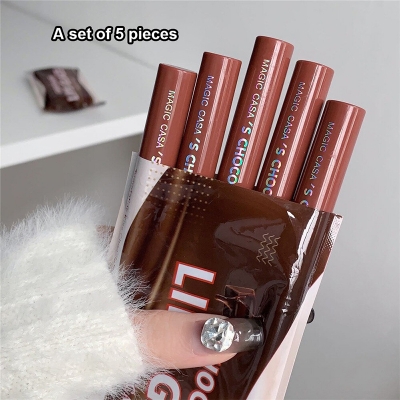 Picture of Magic Casa Five Chocolate Color Lip Glaze Set Matte Matte Non-fading Lipstick 5pcs Set 26