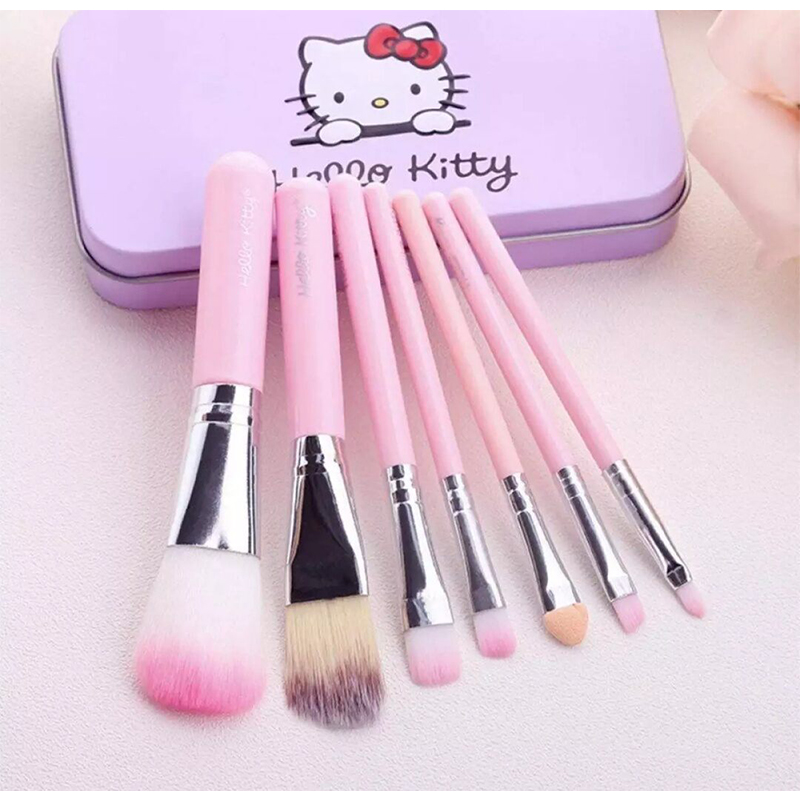 Picture of Hello Kitty Mini Makeup Brush Set of 7 Pieces - Pink