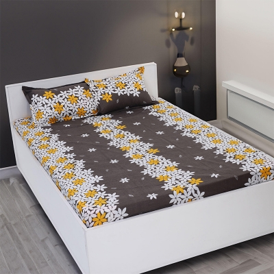 Picture of Digital Home Tex Cotton mixed (পলেস্টার মিক্সড পাতলা কাপড়) 7.5 Feet By 8 Feet King Size Bedsheet With Two Pillow Covers - Bed Sheet Multicolor