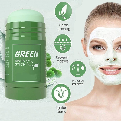 Picture of Green Tea Oil Control Solid Pore Deep Facial mask Clean Mud Mask Blackhead Smear Face Mask - 40gm 