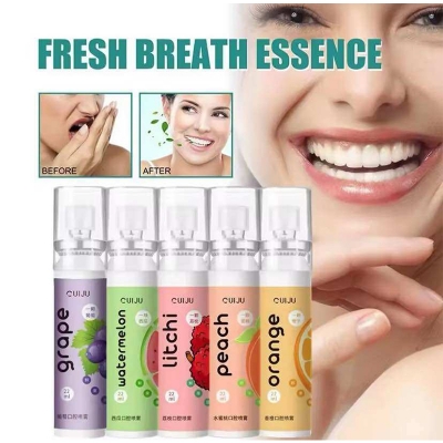 Picture of Oral Fresh Spray Mouth Freshener 6 Smell Fresh Breath Mouth Fruit Litchi Peach Grape Flavor Persistent Portable Oral Care Multicolor