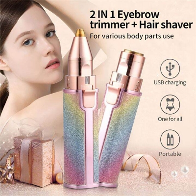 Picture of 2-in-1 Lady Shaver Flawless Eyebrow Trimmer Multicolor