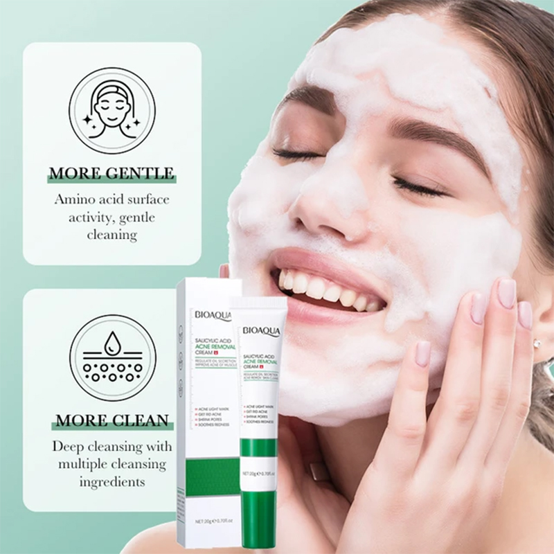 Picture of BIOAQUA Natural Salicylic Acid for Acne Face Cream Cleaning Pores Repairing Acne Spots Controlling Moisturizing Skin Remove Acne Marks-20gm 