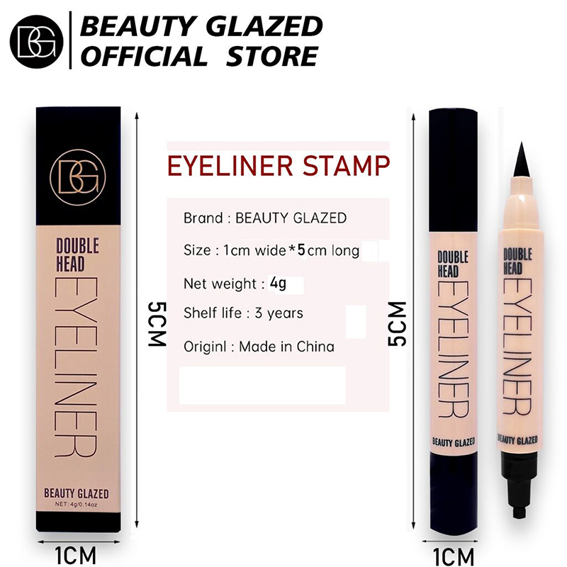 Picture of BEAUTY GLAZED Double Head Waterproof Eyeliner Pen Cat Eye Winged Eye Eyeliner Cosmetic Seal Stamp Wings Eye Beauty Kit 