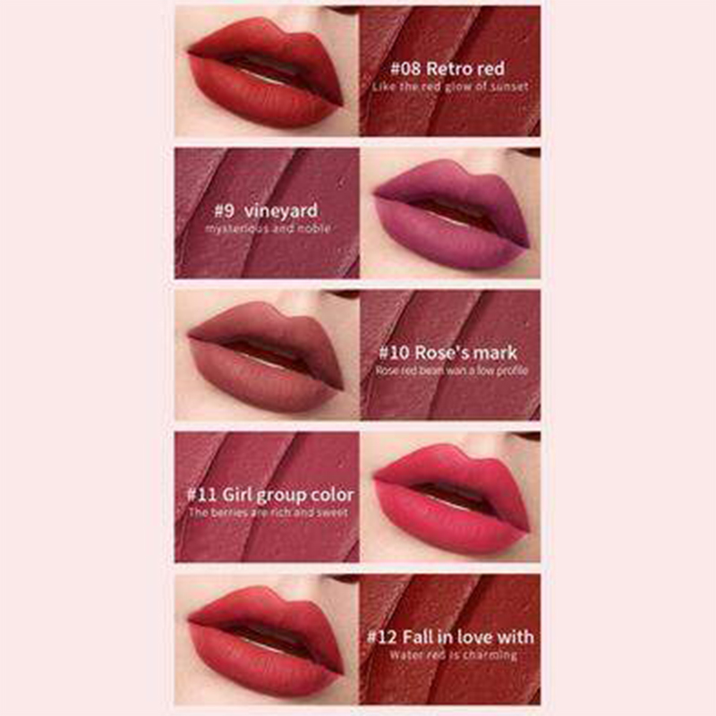 Picture of Pudaier 12Pcs/Set Velvet Matte Lip Gloss Lipstick Long-lasting Moisturizing Waterproof 