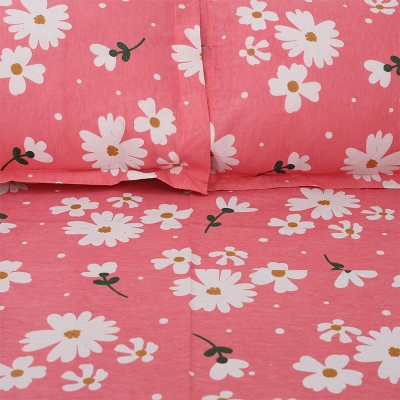 Picture of Double Size Flat Cotton Multicolor Bed Sheet Set - Two Pillow Covers Included Easy Maintenance - 300 Thread Count- Hand Washable Multicolor