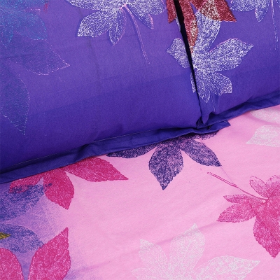 Picture of Double Size Flat Cotton Multicolor Bed Sheet Set - Two Pillow Covers Included Easy Maintenance - 300 Thread Count- Hand Washable Multicolor