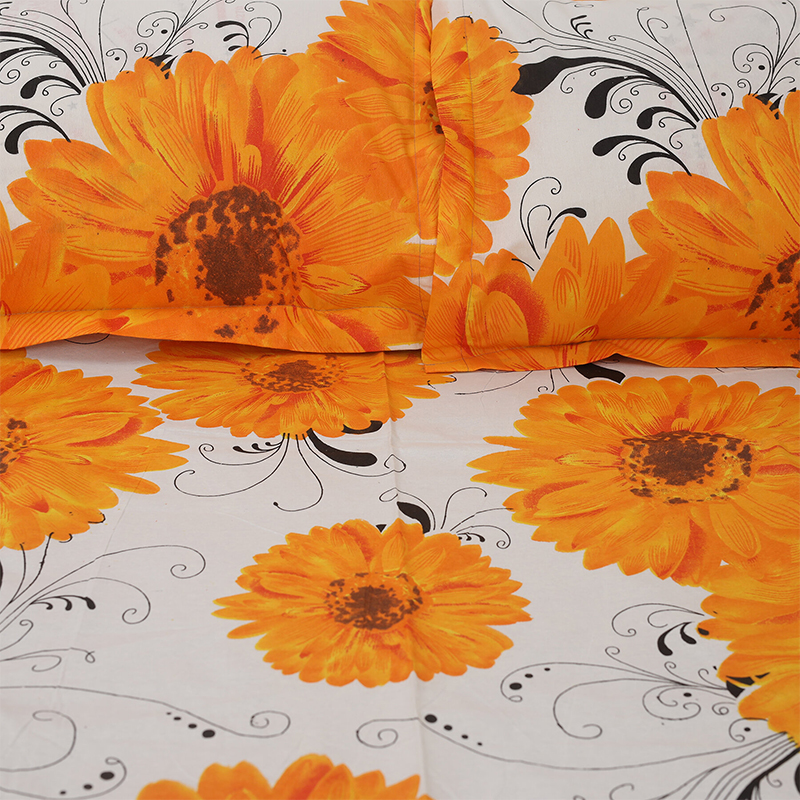 Picture of Digital Home Tex Cotton mixed (পলেস্টার মিক্সড পাতলা কাপড়) 7.5 Feet By 8 Feet King Size Bedsheet With Two Pillow Covers - Bed Sheet Multicolor
