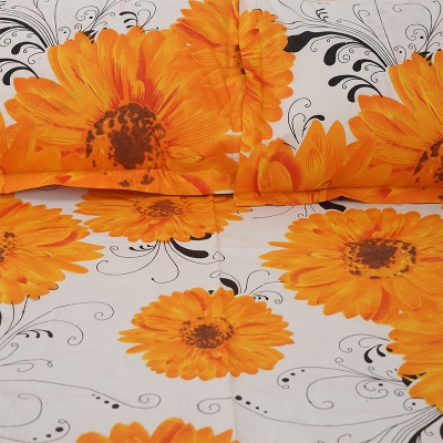 Picture of Digital Home Tex Cotton mixed (পলেস্টার মিক্সড পাতলা কাপড়) 7.5 Feet By 8 Feet King Size Bedsheet With Two Pillow Covers - Bed Sheet Multicolor