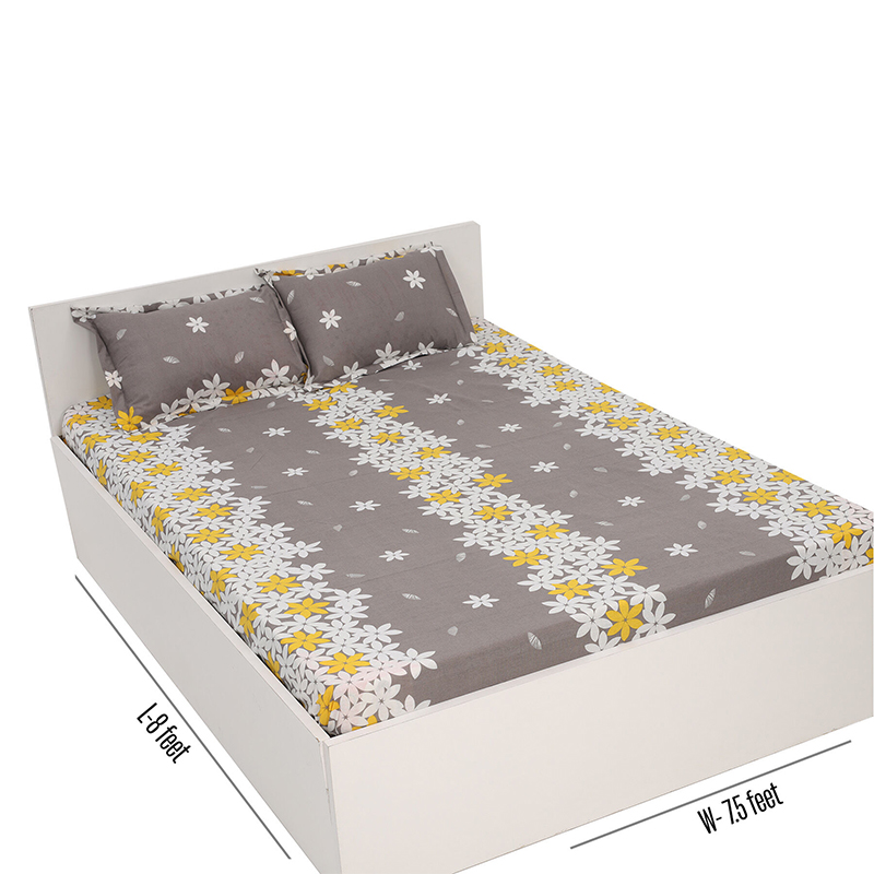 Picture of Digital Home Tex Cotton mixed (পলেস্টার মিক্সড পাতলা কাপড়) 7.5 Feet By 8 Feet King Size Bedsheet With Two Pillow Covers - Bed Sheet Multicolor