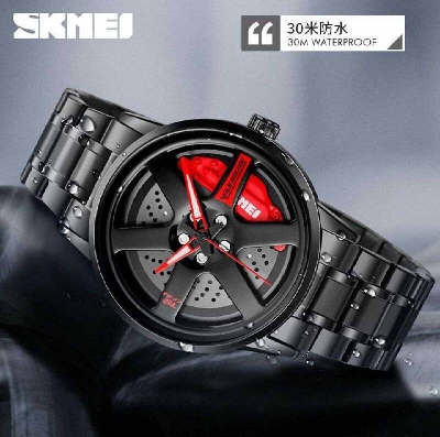 Picture of SKMEI 1787 Fashion Creative Cool Black Watch Cutout Concept Dial Metal Style Waterproof Sports Watch For Men