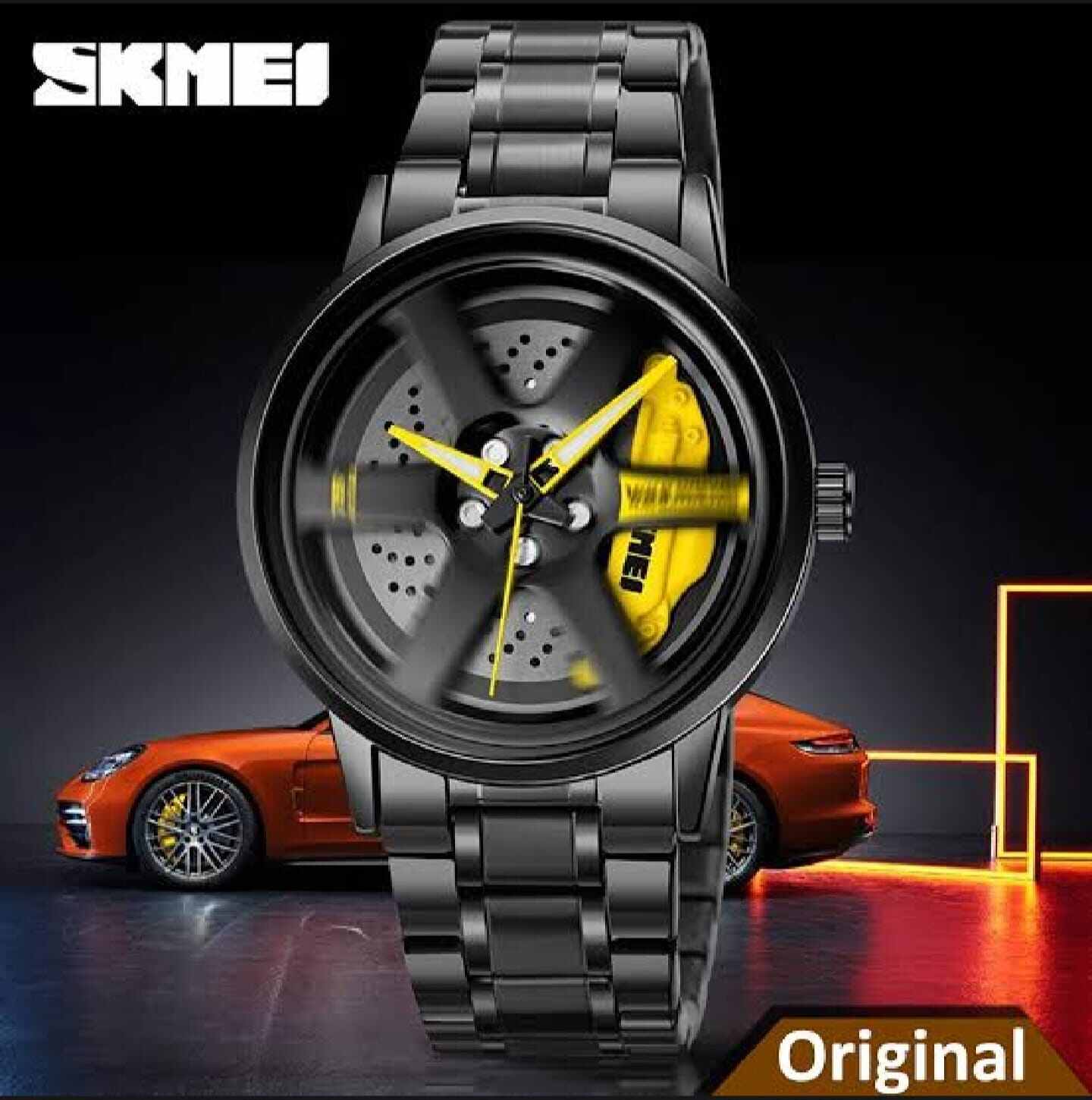 Picture of SKMEI 1787 Fashion Creative Cool Black Watch Cutout Concept Dial Metal Style Waterproof Sports Watch For Men