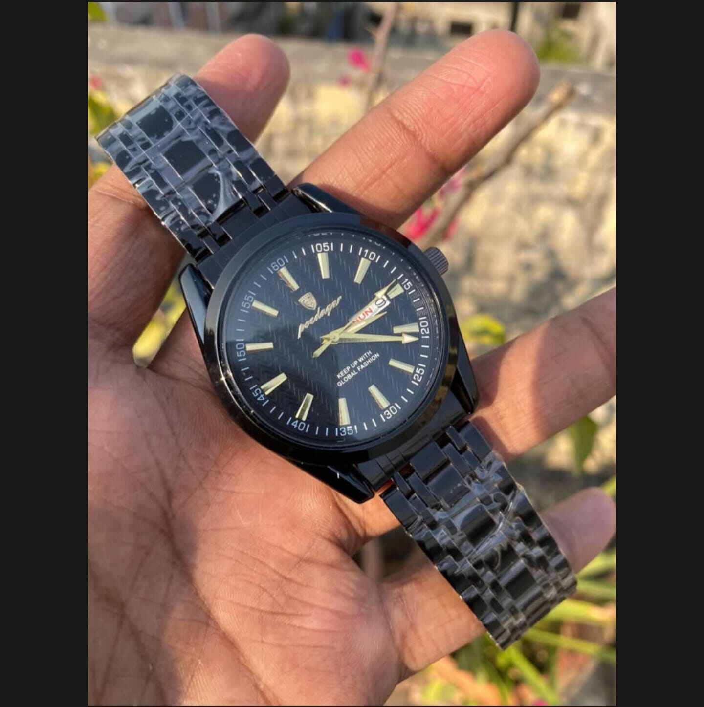 Picture of POEDAGAR 962 Wrist Watch For Men Luxury Premium Quality Waterproof Full Stainless Steel Automatic Day and Date Most Attractive Top Demanding Fashionable Formal Quartz Watch