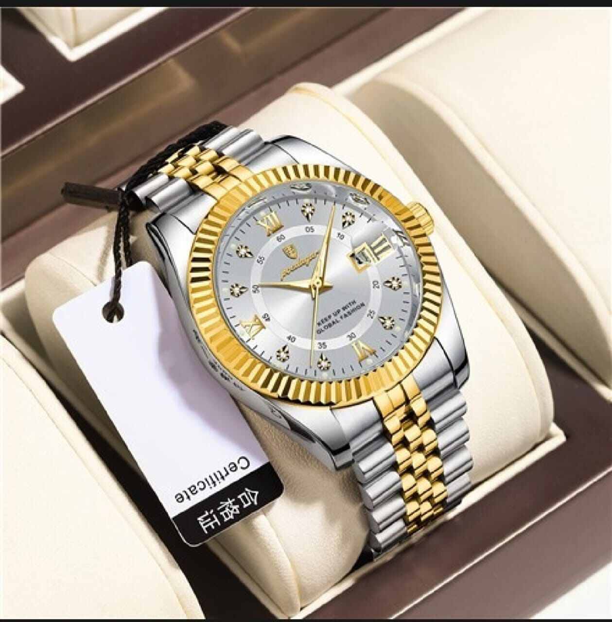 Picture of POEDAGAR 910 Luxury Sport Wrist Watch – Waterproof Stainless Steel Quartz Watch for Men with Luminous Date Display