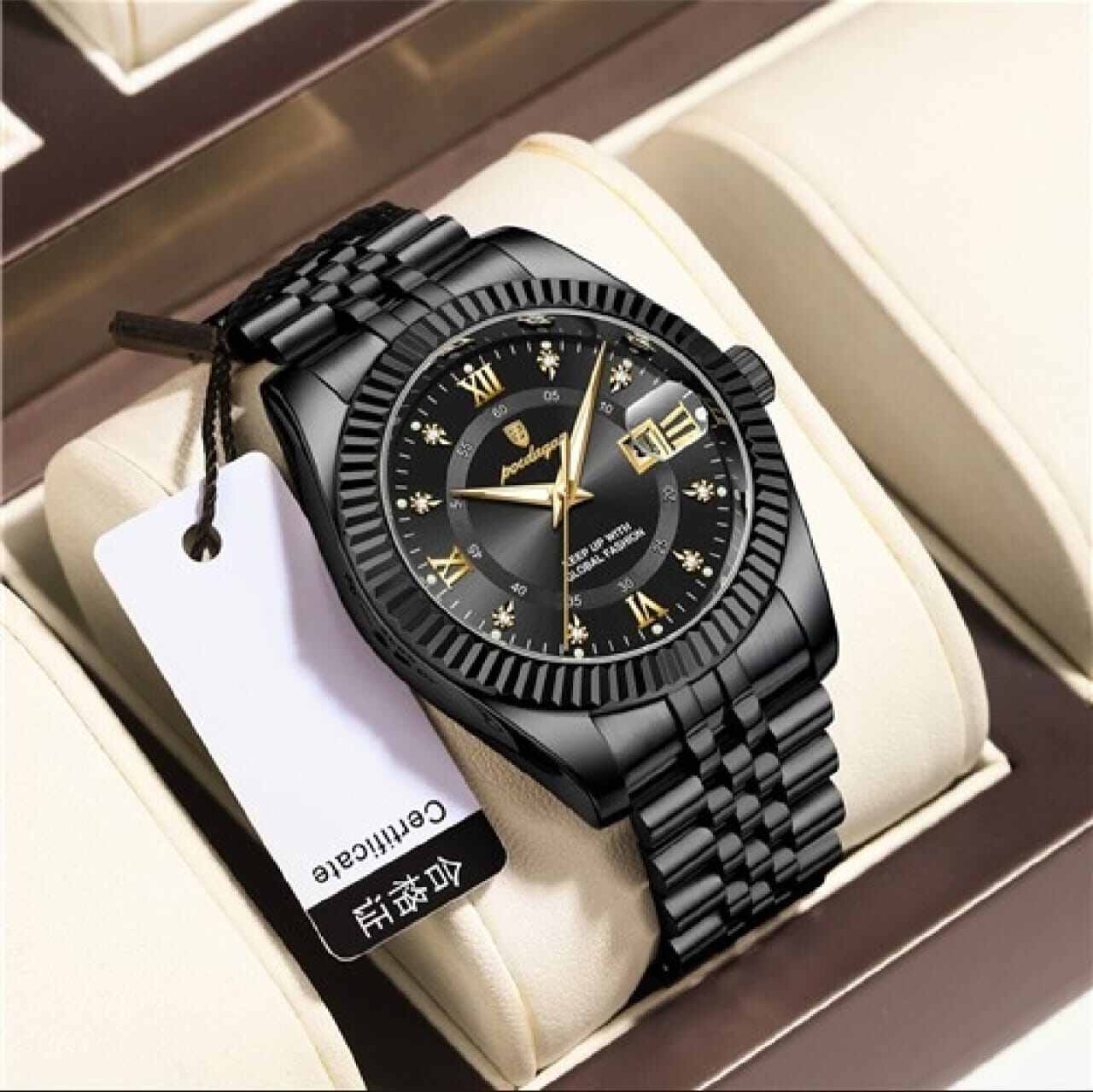 Picture of POEDAGAR 910 Luxury Sport Wrist Watch – Waterproof Stainless Steel Quartz Watch for Men with Luminous Date Display