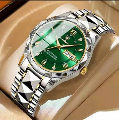 Picture of POEDAGAR 615 Diamond Cut Watch For Men Waterproof Calendar Luminous Stainless Steel Band Wrist Watch Fashion Business Quartz Watch Man