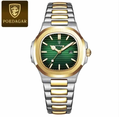 Picture of POEDAGAR 789 Luxury Square Watch for men Waterproof Luminous Date Stainless Steel Quartz men’s