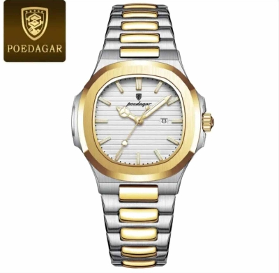 Picture of POEDAGAR 789 Luxury Square Watch for men Waterproof Luminous Date Stainless Steel Quartz men’s