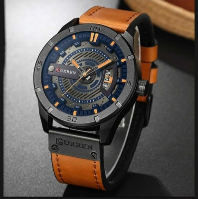 Picture of Inspired by curren belt men women CN 8301 Sports Watch Luxury Brand Military Watches Male Analog Date Quartz Watch Men Casual Leather Wrist Watch