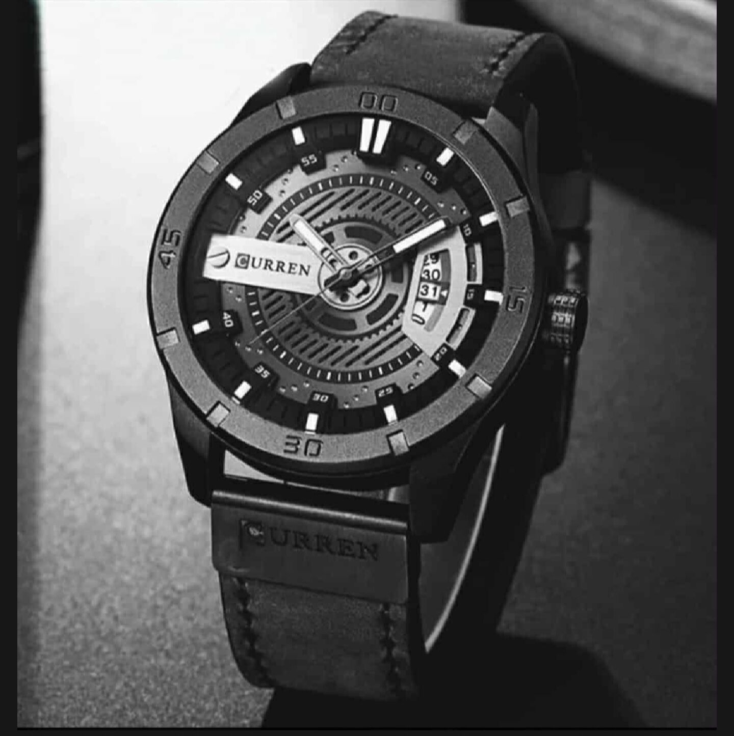 Picture of Inspired by curren belt men women CN 8301 Sports Watch Luxury Brand Military Watches Male Analog Date Quartz Watch Men Casual Leather Wrist Watch